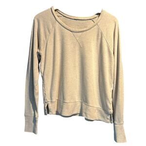 Athleta Crew Neck Sweatshirt Oatmeal color soft loungewear knit comfy year round